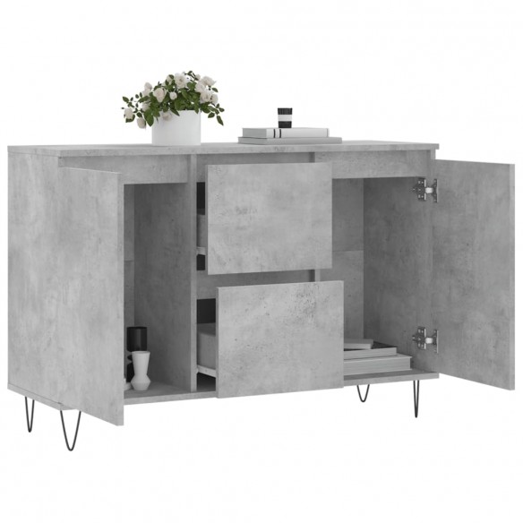 Buffet gris béton 104x35x70 cm bois d'ingénierie