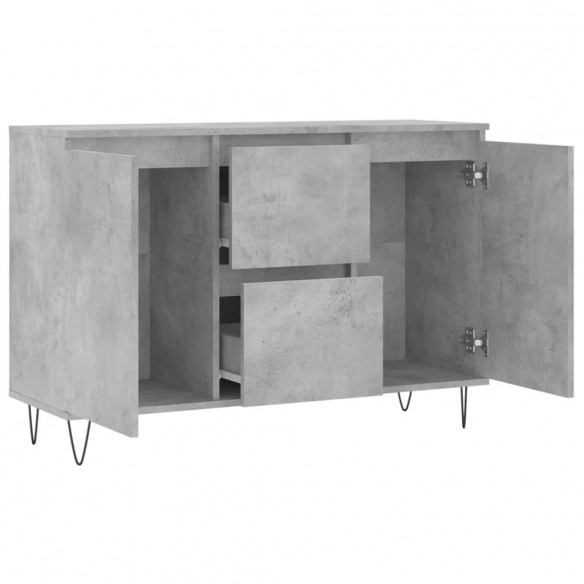 Buffet gris béton 104x35x70 cm bois d'ingénierie