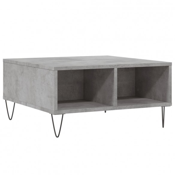 Table basse gris béton 60x60x30 cm bois d'ingénierie