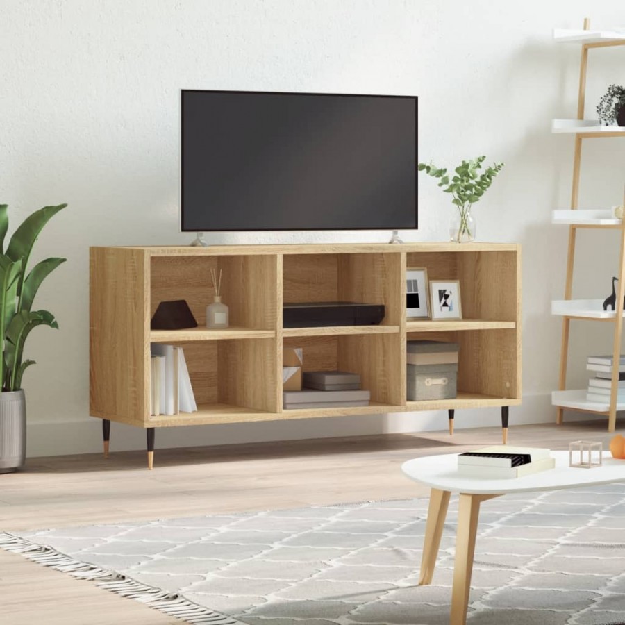 Meuble TV chêne sonoma 103,5x30x50 cm bois d'ingénierie