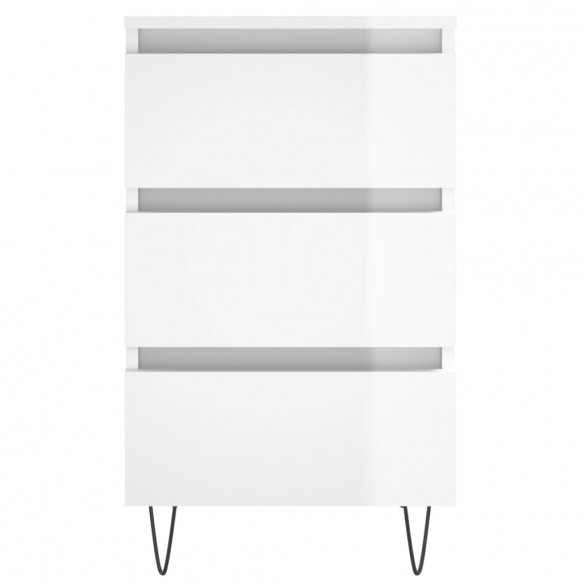 Tables de chevet 2 pcs blanc brillant 40x35x69 cm