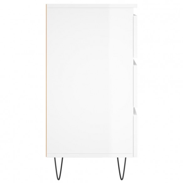 Tables de chevet 2 pcs blanc brillant 40x35x69 cm