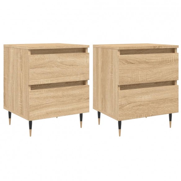 Tables de chevet 2 pcs chêne sonoma 40x35x50 cm bois ingénierie