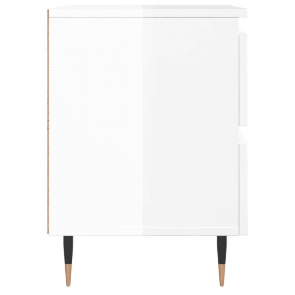 Tables de chevet 2 pcs blanc brillant 40x35x50 cm