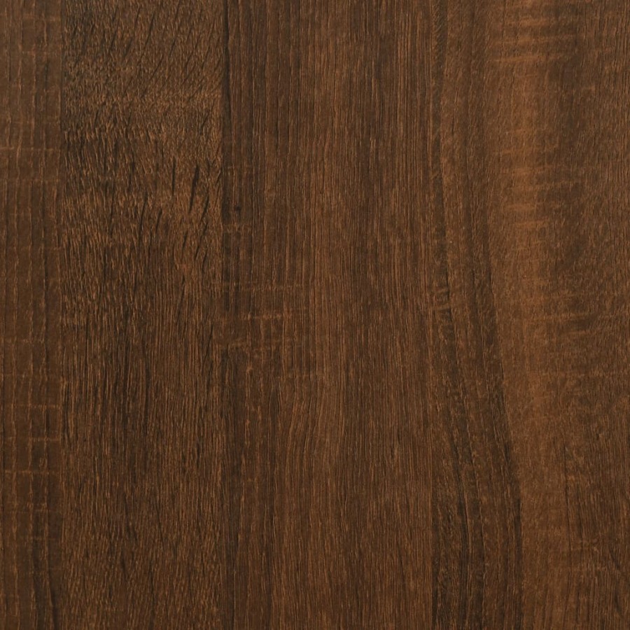 Bureau chêne marron 100x50x75 cm bois d'ingénierie et fer