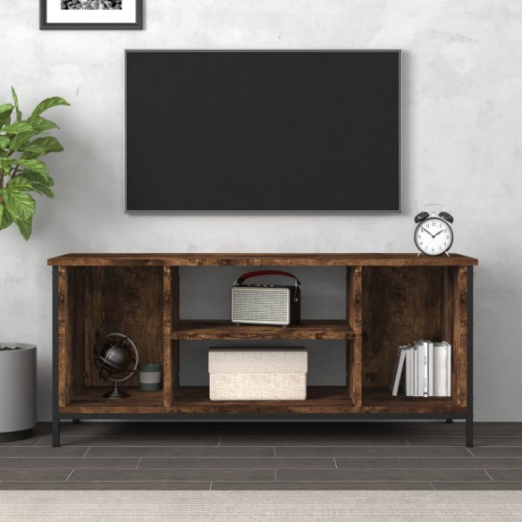 Meuble TV chêne fumé 102x35x45 cm bois d'ingénierie