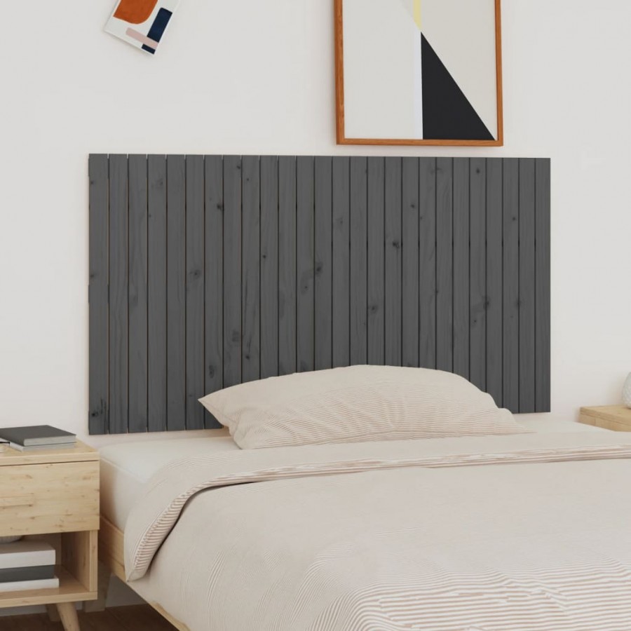 Tête de lit murale Gris 166x3x90 cm Bois massif de pin