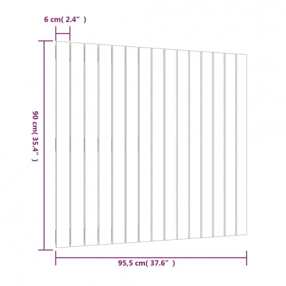 Tête de lit murale 95,5x3x90 cm Bois massif de pin