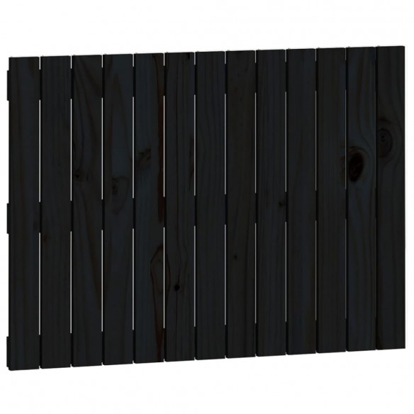 Tête de lit murale Noir 82,5x3x60 cm Bois massif de pin