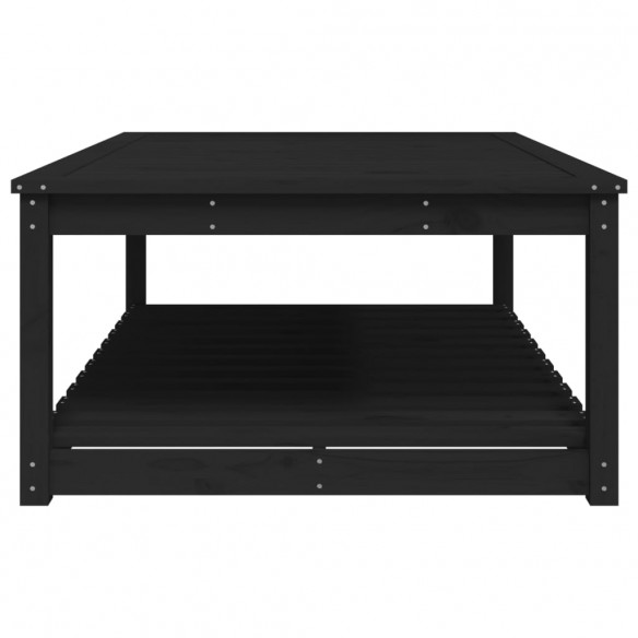 Table de jardin noir 121x82,5x45 cm bois massif de pin