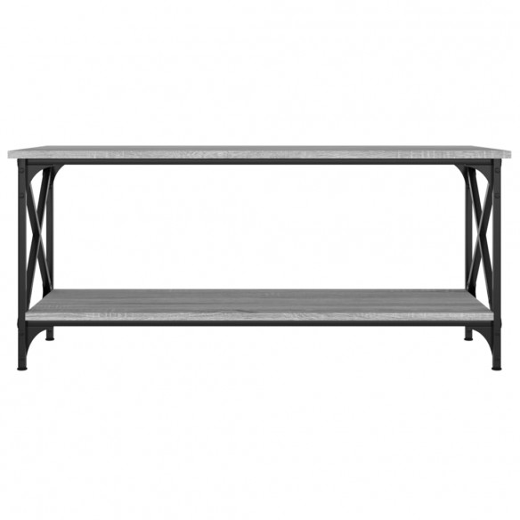 Table basse Sonoma gris 100x45x45 cm Bois d'ingénierie et fer