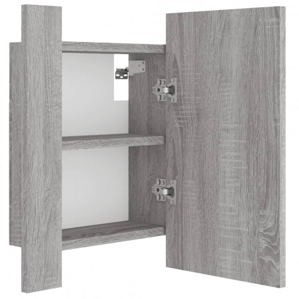 Armoire à miroir LED de salle de bain sonoma gris 40x12x45 cm