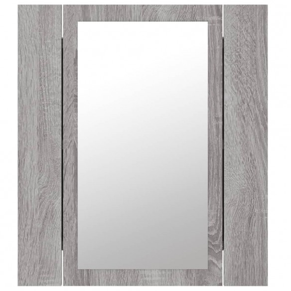 Armoire à miroir LED de salle de bain sonoma gris 40x12x45 cm