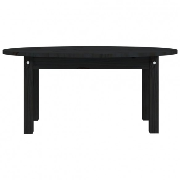 Table basse Noir 80x40x35 cm Bois massif de pin