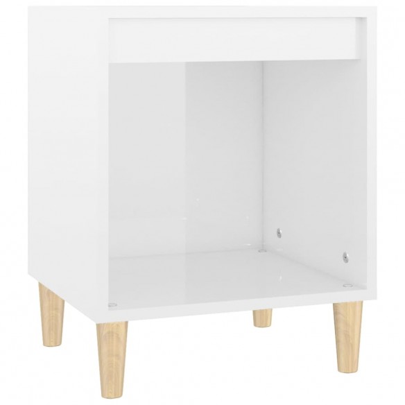 Tables de chevet 2 pcs Blanc brillant 40x35x50 cm