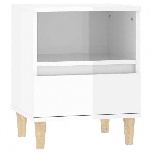 Tables de chevet 2 pcs Blanc brillant 40x35x50 cm