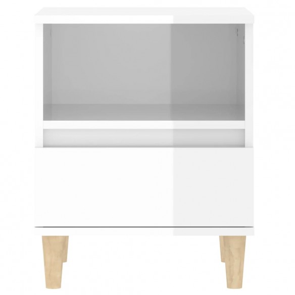 Tables de chevet 2 pcs Blanc brillant 40x35x50 cm
