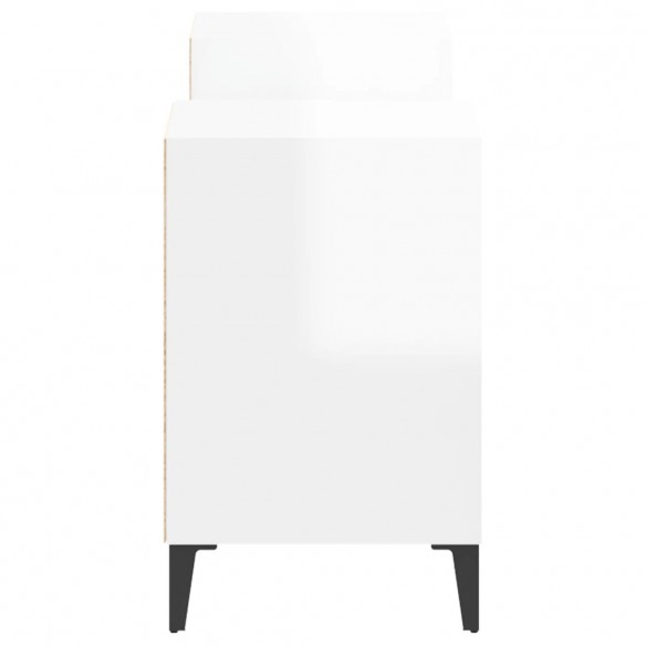 Meuble TV Blanc brillant 160x35x55 cm Bois d'ingénierie