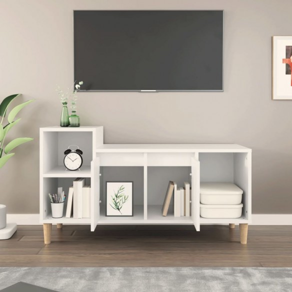 Meuble TV Blanc 100x35x55 cm Bois d'ingénierie