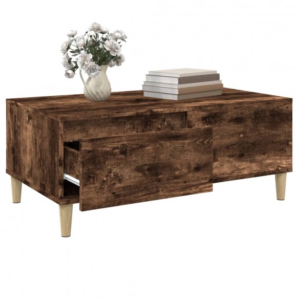 Table basse Chêne fumé 90x50x36,5 cm Bois d'ingénierie