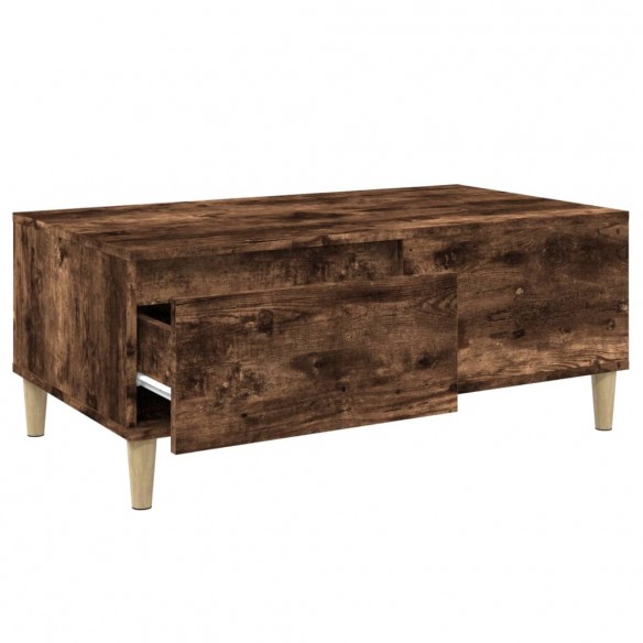 Table basse Chêne fumé 90x50x36,5 cm Bois d'ingénierie