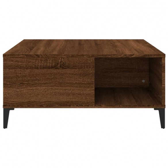 Table basse chêne marron 80x80x36,5 cm bois d'ingénierie