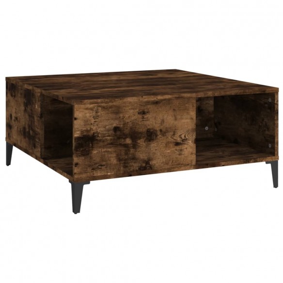 Table basse chêne fumé 80x80x36,5 cm bois d'ingénierie