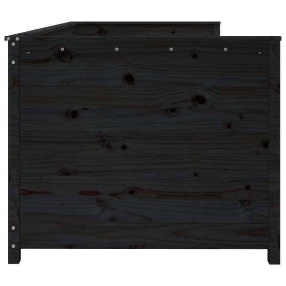 Lit de jour Noir 90x190 cm Bois de pin massif