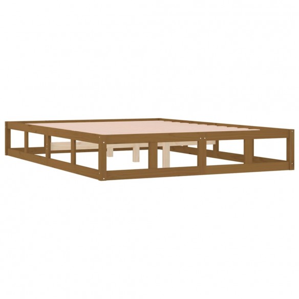 Cadre de lit Marron miel 120x200 cm Bois massif