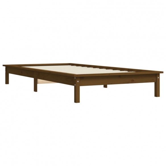 Cadre de lit Marron miel 100x200 cm Bois de pin massif