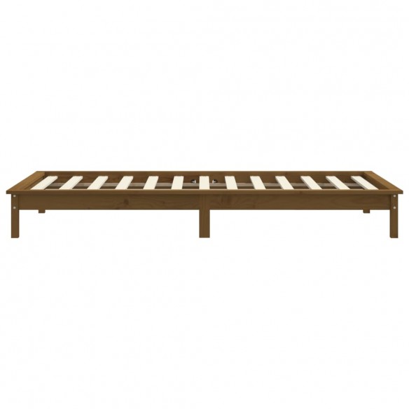 Cadre de lit Marron miel 90x200 cm Bois de pin massif