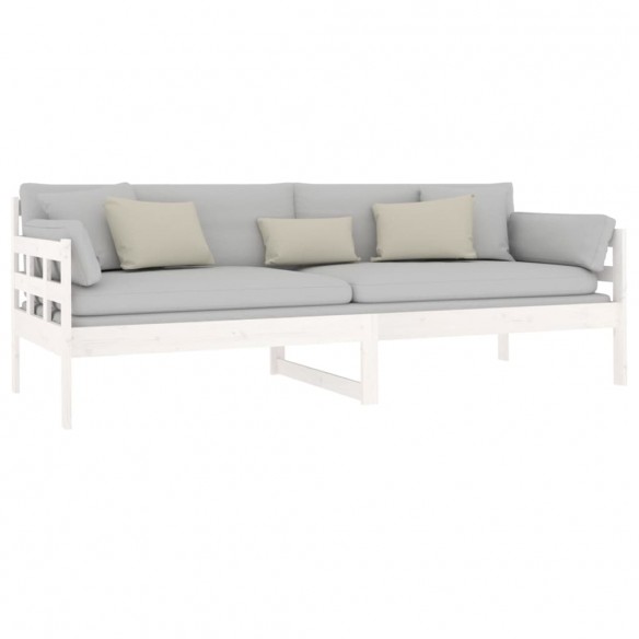 Lit de jour blanc bois de pin massif 80x200 cm