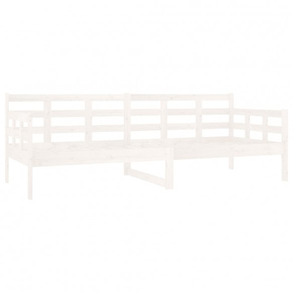 Lit de jour blanc bois de pin massif 80x200 cm