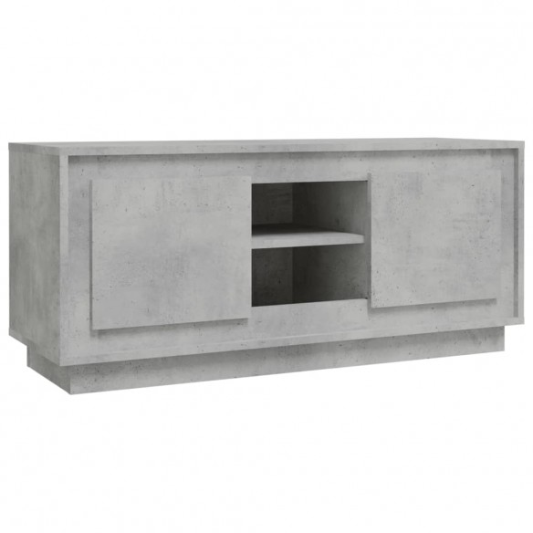 Meuble TV gris béton 102x35x45 cm bois d'ingénierie