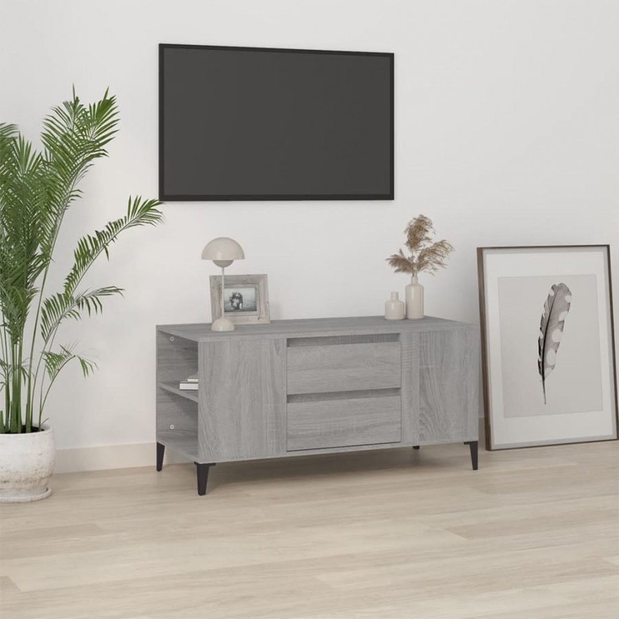 Meuble TV Sonoma gris 102x44,5x50 cm Bois d'ingénierie