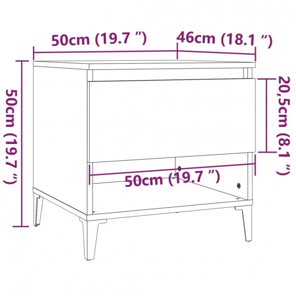 Table d'appoint Chêne sonoma 50x46x50 cm Bois d'ingénierie