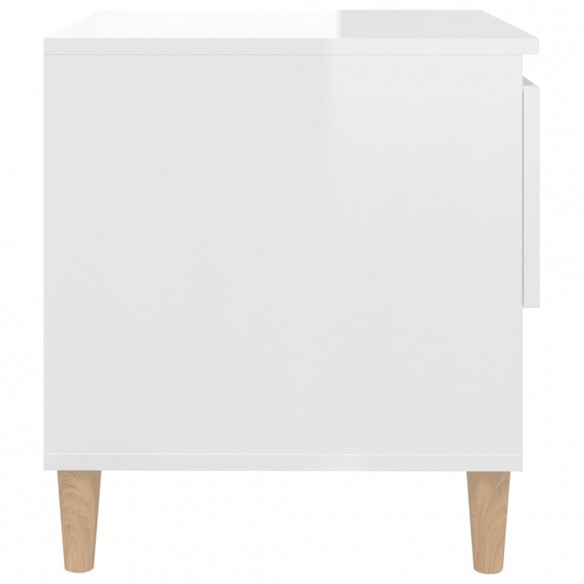 Tables de chevet 2 pcs Blanc brillant 50x46x50 cm