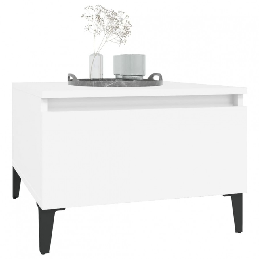 Table d'appoint Blanc 50x46x35 cm 