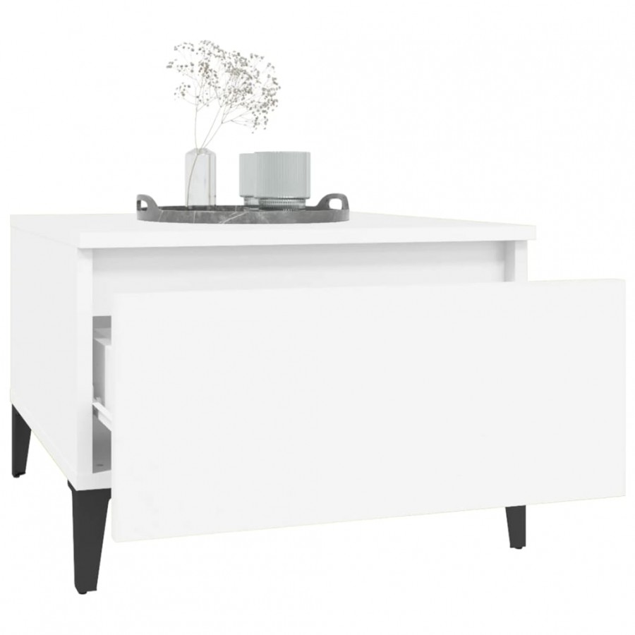 Table d'appoint Blanc 50x46x35 cm 