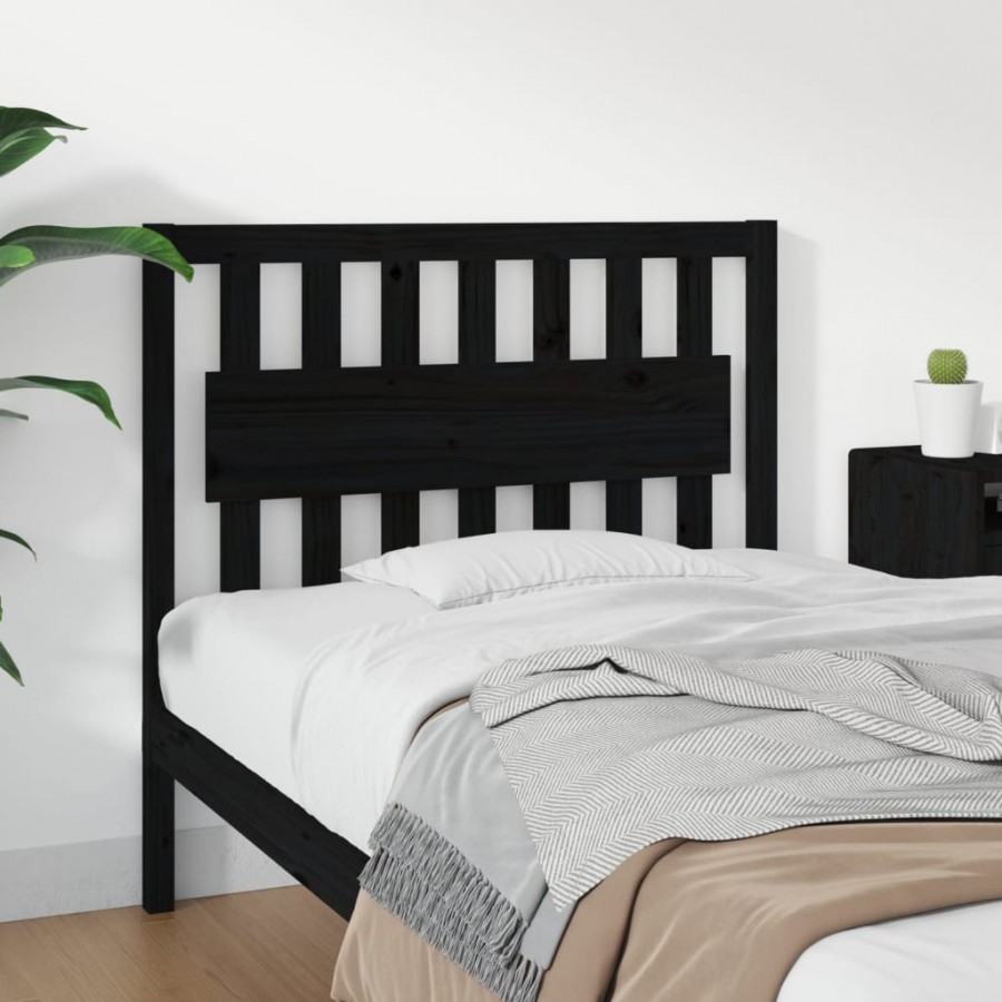 Tête de lit Noir 105,5x4x100 cm Bois massif de pin