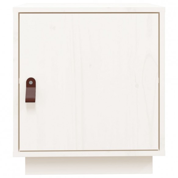 Table de chevet Blanc 40x34x45 cm Bois de pin solide