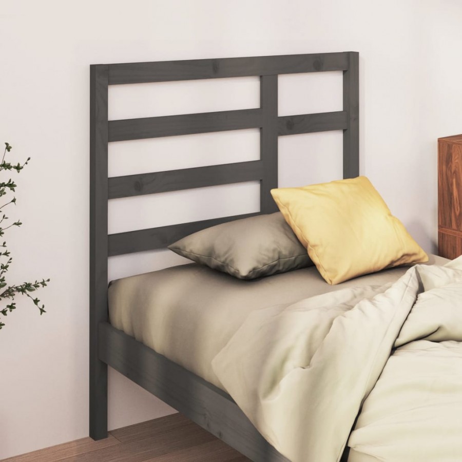 Tête de lit Gris 106x4x104 cm Bois massif de pin