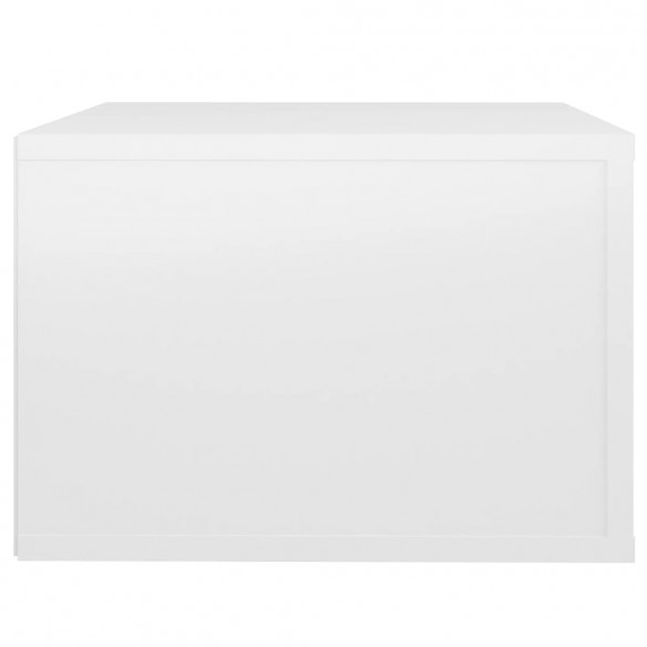 Table de chevet murale Blanc brillant 50x36x25 cm