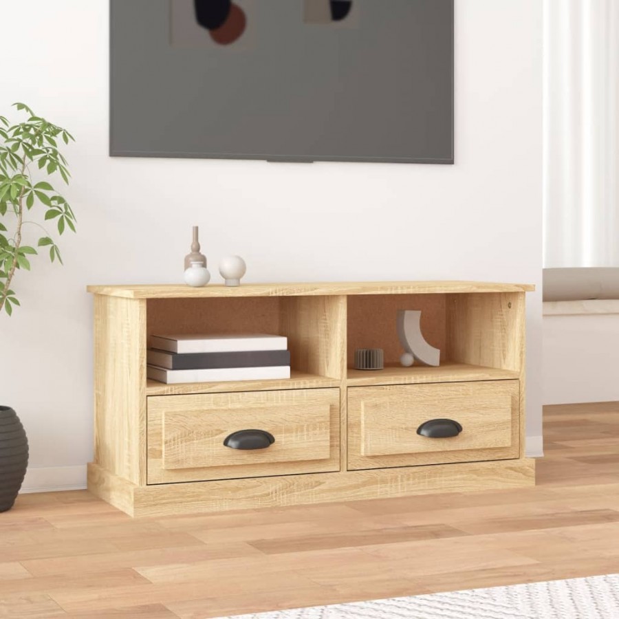 Meuble TV chêne sonoma 93x35,5x45 cm bois d'ingénierie