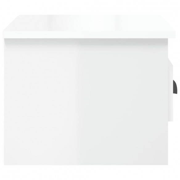 Table de chevet murale blanc brillant 41,5x36x28 cm
