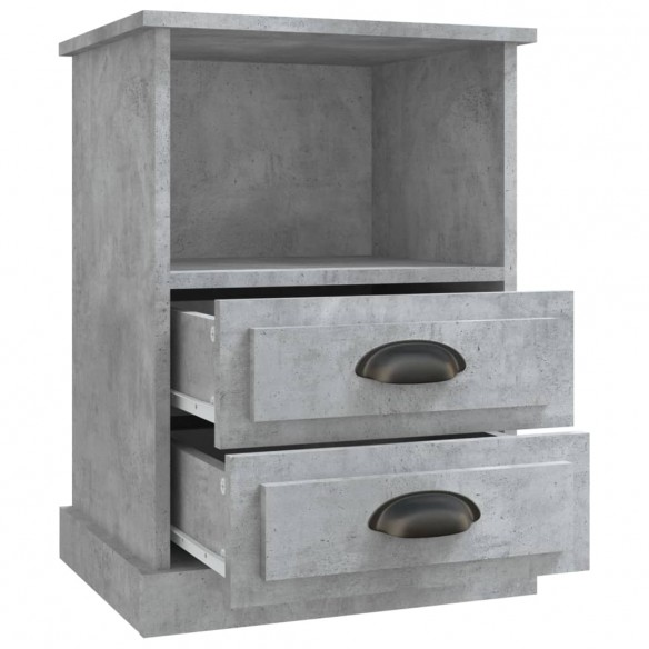 Tables de chevet 2 pcs gris béton 43x36x60 cm