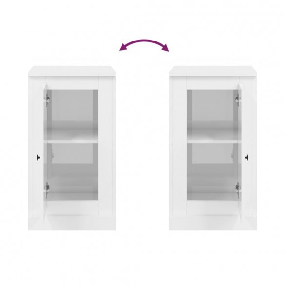 Buffets 2 pcs blanc brillant 37,5x35,5x67,5cm bois d'ingénierie