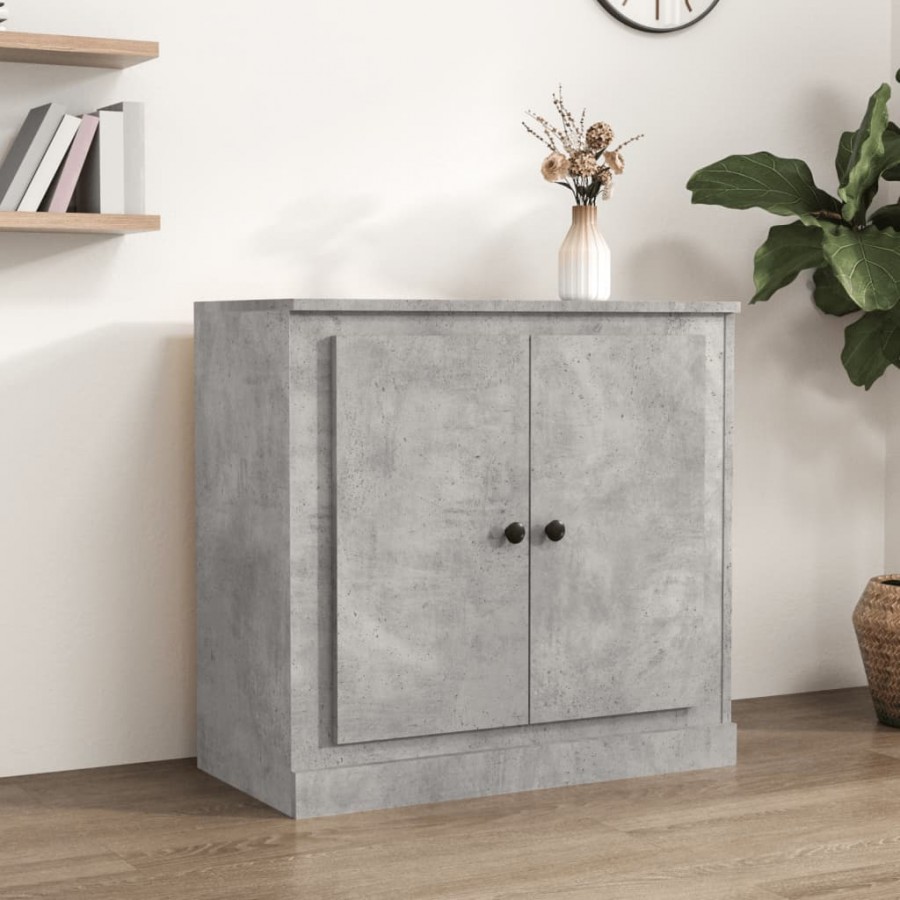 Buffet gris béton 70x35,5x67,5 cm bois d'ingénierie