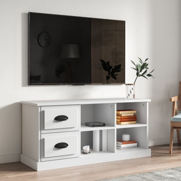 Meuble TV blanc 102x35,5x47,5 cm bois d'ingénierie
