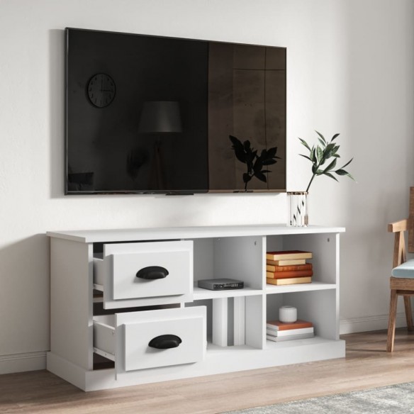 Meuble TV blanc 102x35,5x47,5 cm bois d'ingénierie